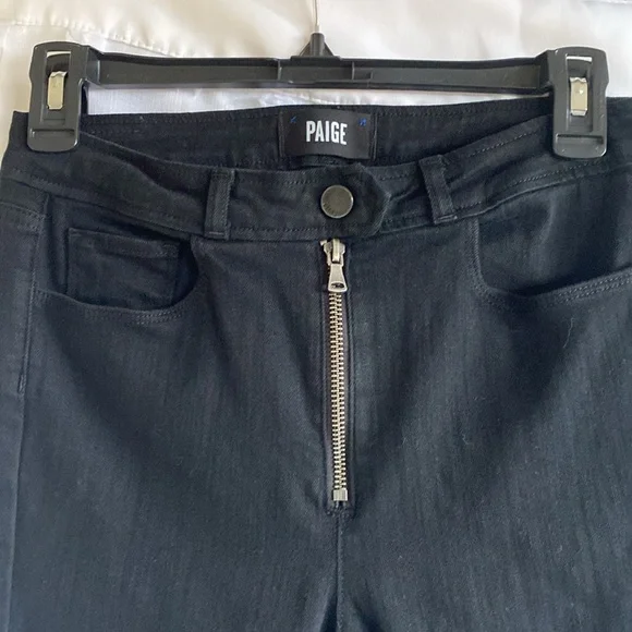 PAIGE black straight leg jeans. - Picture 2 of 5